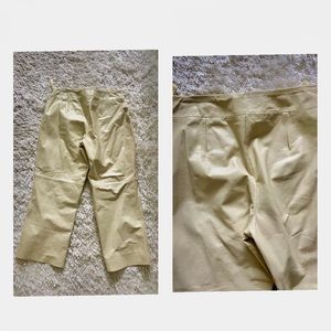 Leather beige Capri pants